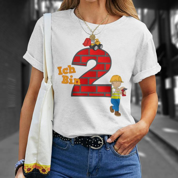 Kinder Geburtstags 2 Jahre Junge Bagger Baumeister T-Shirt Geschenke für Sie