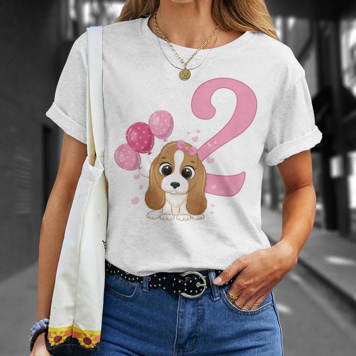 Kinder Geburtstags Kleiner Hund 2 Geburtstag Mädchen 2 Jahre T-Shirt Geschenke für Sie