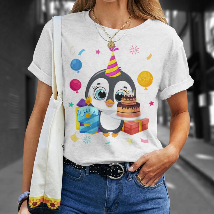 Kinder Pinguin-Party 9. Geburtstag T-Shirt, Pinguin Mottoparty Outfit Geschenke für Sie