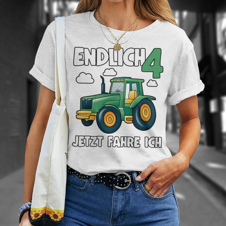 Kinder Traktor T-Shirt zum 4. Geburtstag mit Lustigen Sprüchen für Jungs Geschenke für Sie