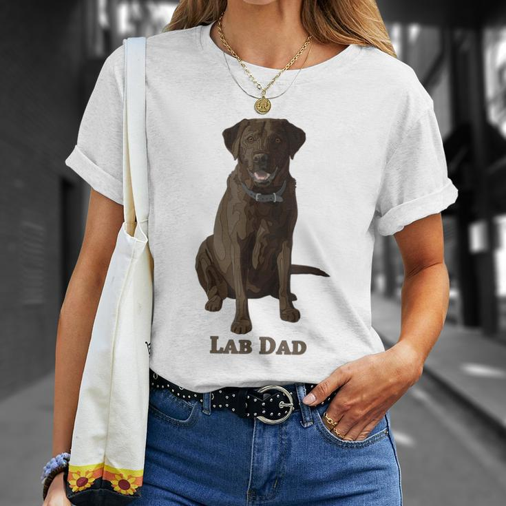 Lab Dad Chocolate Labrador Retriever Dog Lover Unisex T-Shirt Gifts for Her