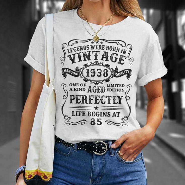 Legenden 1938 Geburt T-Shirt, 85. Geburtstag Mann Retro Design Geschenke für Sie