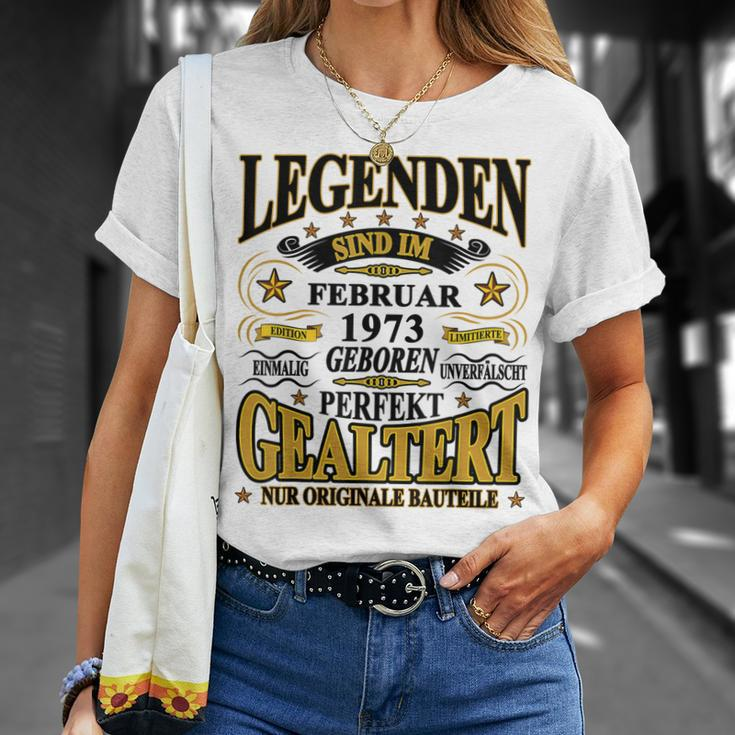 Legenden Sind Im Februar 1973 Geboren 50 Geburtstag Lustig V2 T-Shirt Geschenke für Sie
