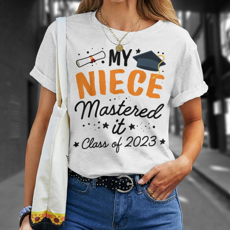 Masters Graduation My Niece Mastered It Class Of 2023 Unisex T-Shirt Gifts for Her