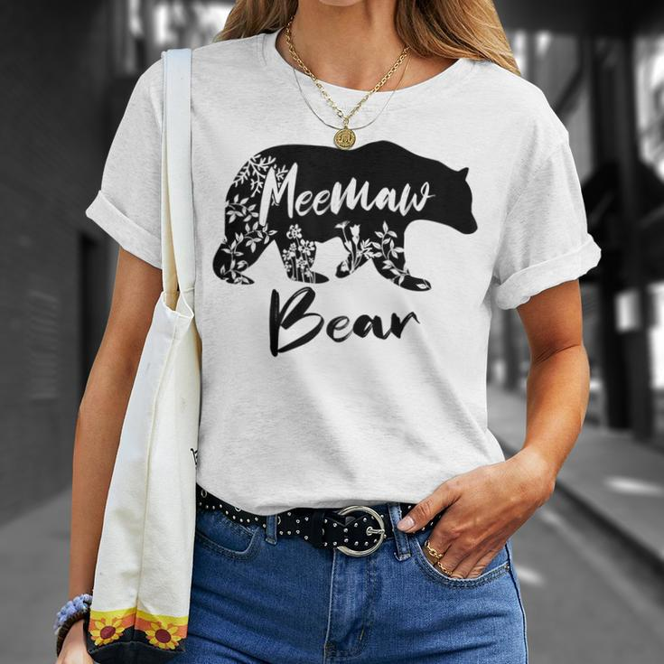 Mothers Day Gifts Cute Floral Meemaw Bear For Mom Gift For Womens Unisex T-Shirt Gifts for Her
