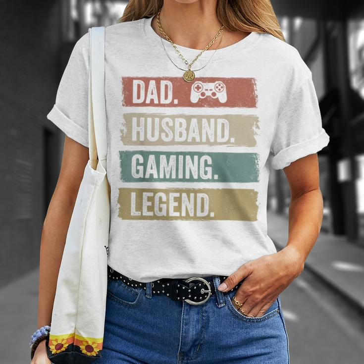 Papa Ehemann Gaming Legende Vintage Videospieler Papa Vater T-Shirt Geschenke für Sie