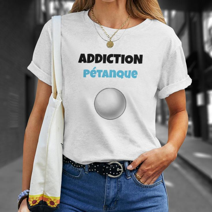 Petanque-Sucht T-Shirt mit Kugeldesign, Weißes Motivshirt Geschenke für Sie