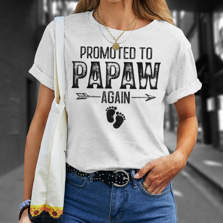 Promoted To Papaw Again Vintage Fathers Day For Dad T-Shirt Gifts for Her