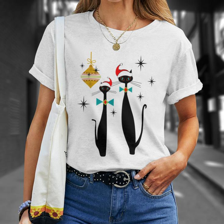 Retro Mid Century Modern Cool Cat Christmas Tshirt Unisex T-Shirt Gifts for Her