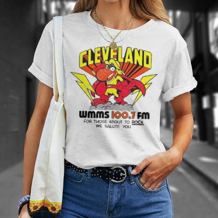 Robbie Fox Wearing Cleveland Wmms Loo7 Fm For Those About To Rock We Salute You Unisex T-Shirt Gifts for Her