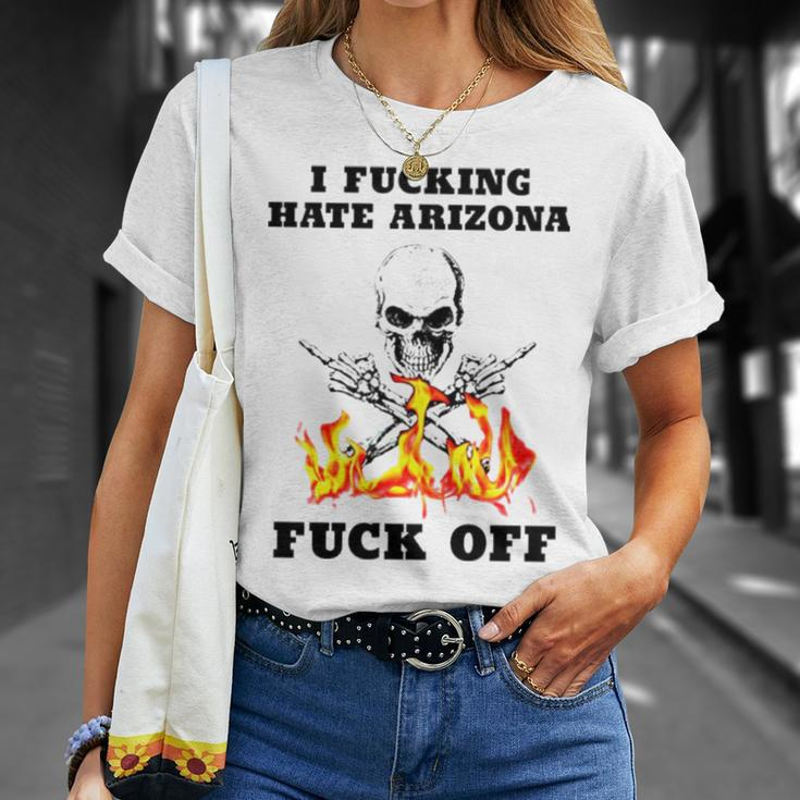 Skull I Fuckling Hate Arizona Fuck Off Unisex T-Shirt Gifts for Her