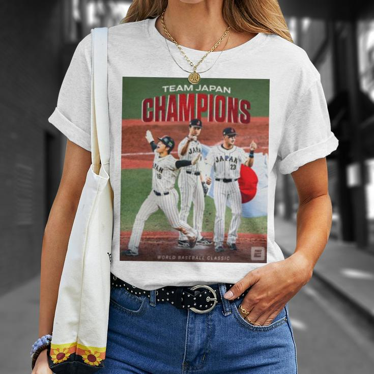 Team Japan Champions World Baseball Classic 2023 Poster Unisex T-Shirt Gifts for Her