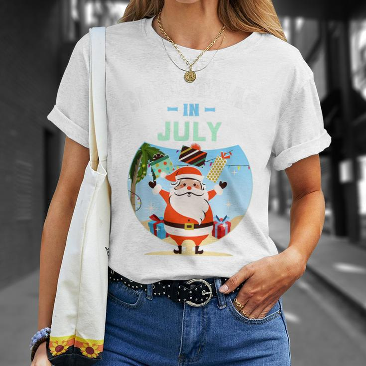 Tropischer Weihnachtsmann T-Shirt, Weihnachten im Juli Design Geschenke für Sie