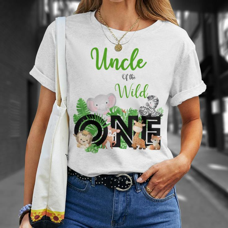 Uncle Of The Wild One | Zoos Happy Birthday Jungle Animal Unisex T-Shirt Gifts for Her