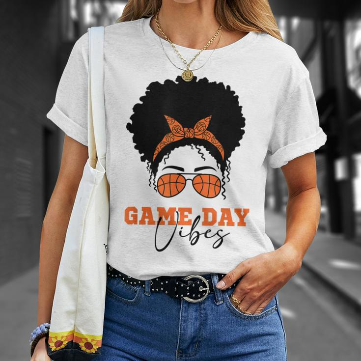 Womens Basketball Game Day Vibes Mom Hair Glasses Ball Gift For Women Unisex T-Shirt Gifts for Her