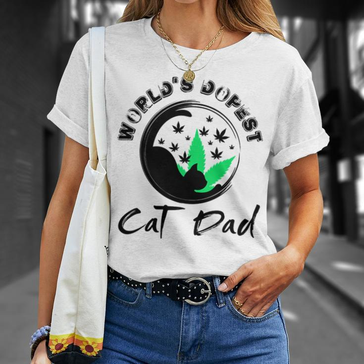 World’S Dopest Cat Dad Unisex T-Shirt Gifts for Her