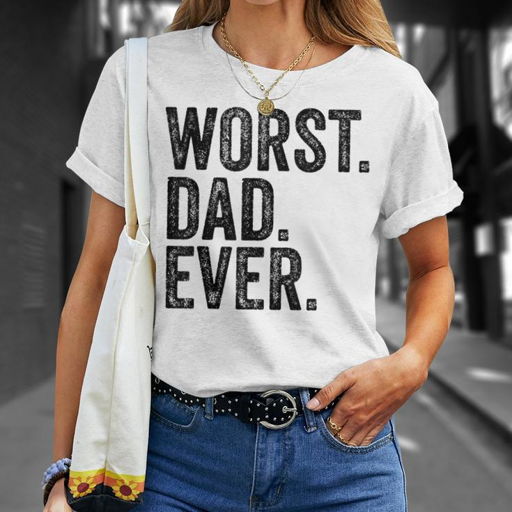 Worst Dad Ever Fathers Day Daddy Vintage T-Shirt Gifts for Her
