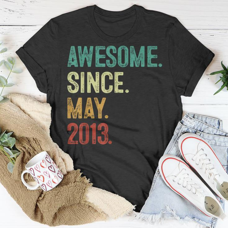 10 Years Old Awesome Since May 2013 10Th Birthday Unisex T-Shirt Funny Gifts