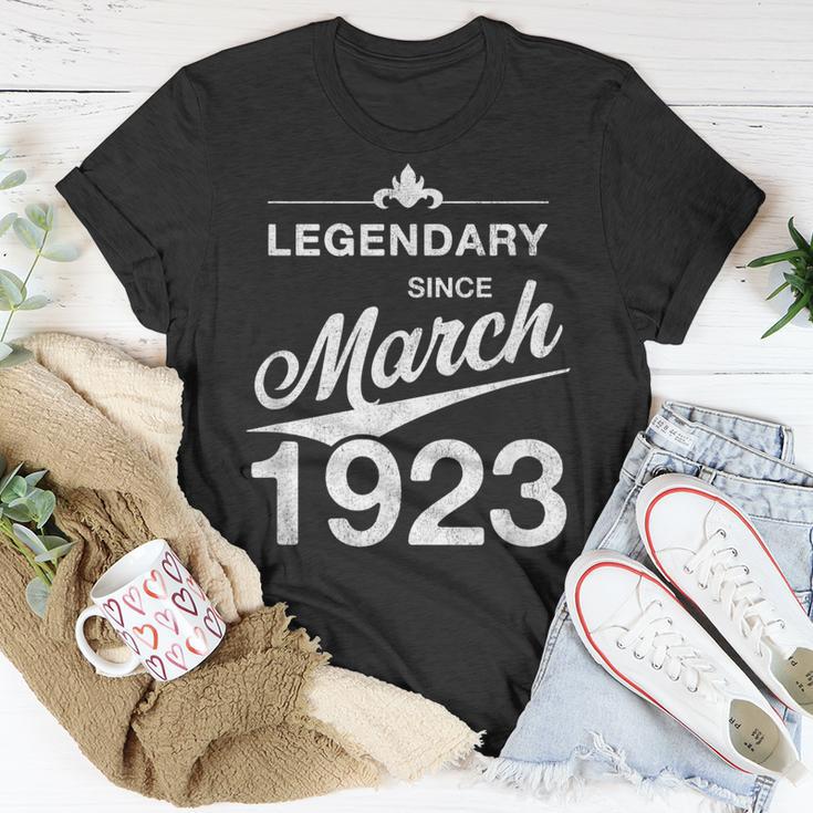 100 Geburtstag 100 Jahre Alt Legendär Seit März 1923 V4 T-Shirt Lustige Geschenke