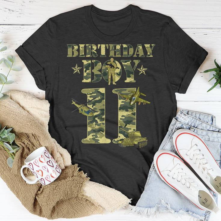 11Th Birthday Military Themed Camo Boys 11 Yrs Old Soldier Unisex T-Shirt Unique Gifts