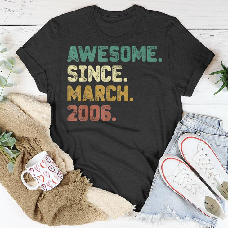 17 Years Old Awesome Since March 2006 17Th Birthday T-Shirt Funny Gifts