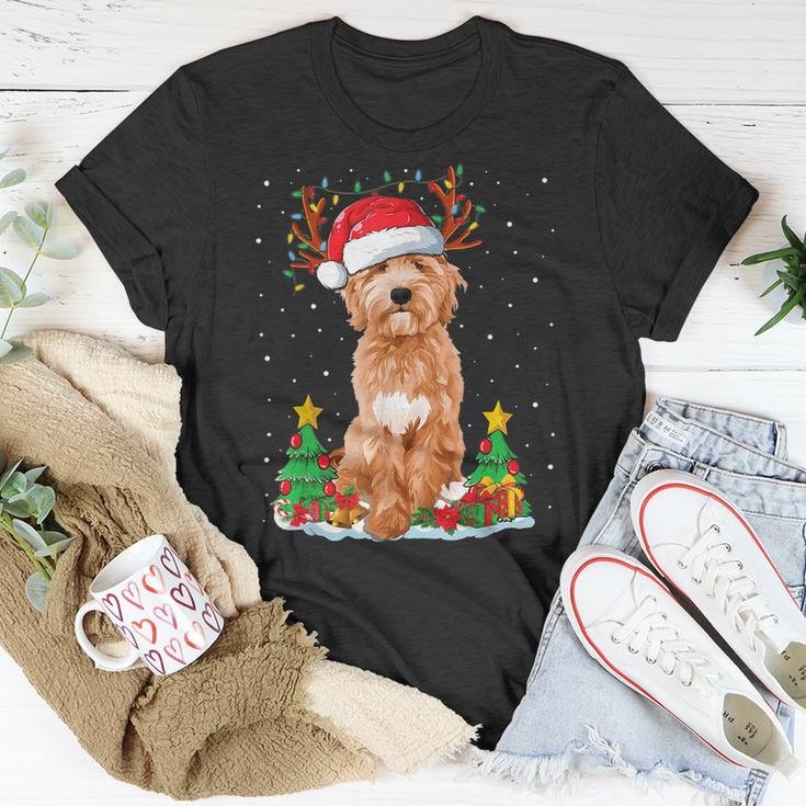 Goldendoodle Christmas Tree Lights Pajama Dog Xmas  Men Women T-shirt Graphic Print Casual Unisex Tee