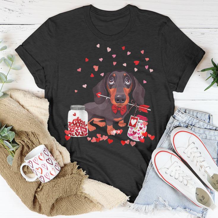 Dog Valentine Cute Dachshund Valentines Day  Unisex T-Shirt