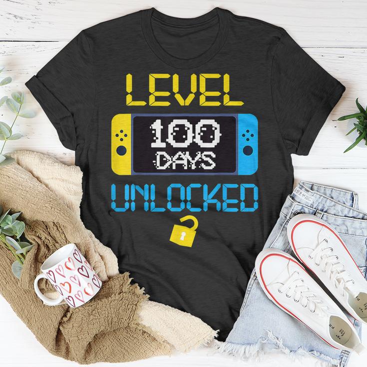 Level 100 Days Of School Unlocked Gamer Video Games Boys  V20 Unisex T-Shirt