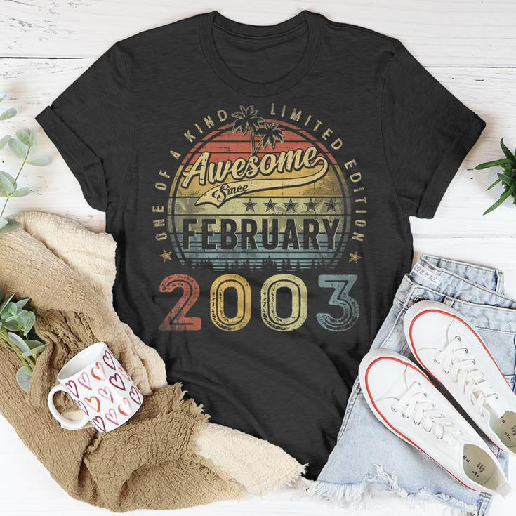 20Th Birthday Gift Awesome Since February 2003 20 Year Old Unisex T-Shirt Unique Gifts
