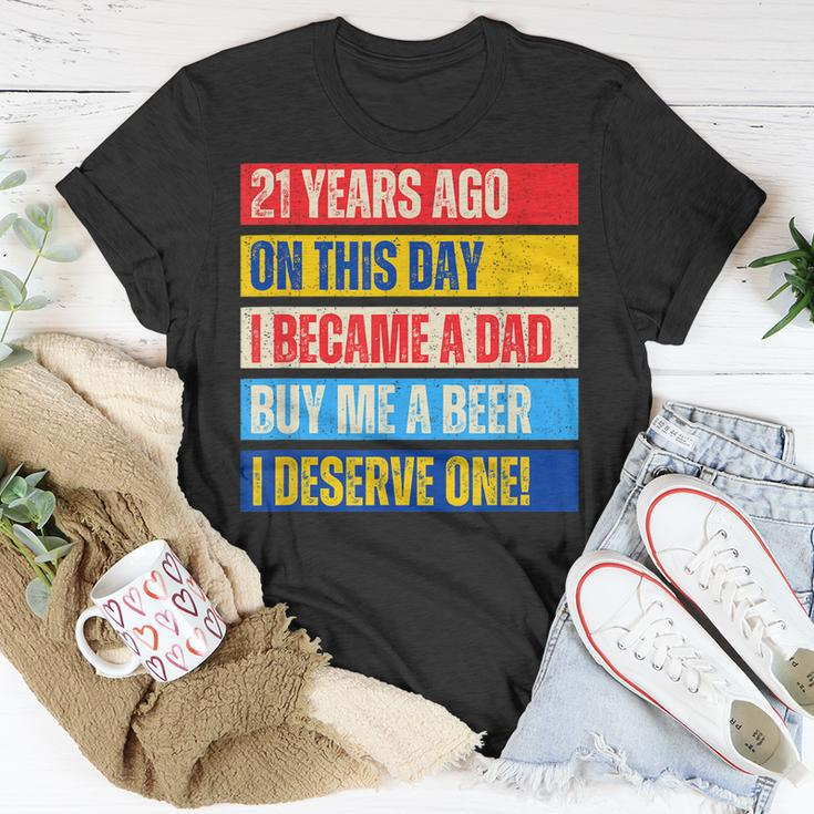 21St Birthday Son Daughter Dad Father 21 Years Needs A Beer Gift For Mens Unisex T-Shirt Unique Gifts