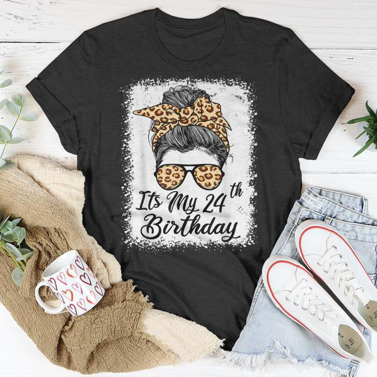 24 Year Old Its My 24Th Birthday For Her Leopard Women V2T-shirt Funny Gifts