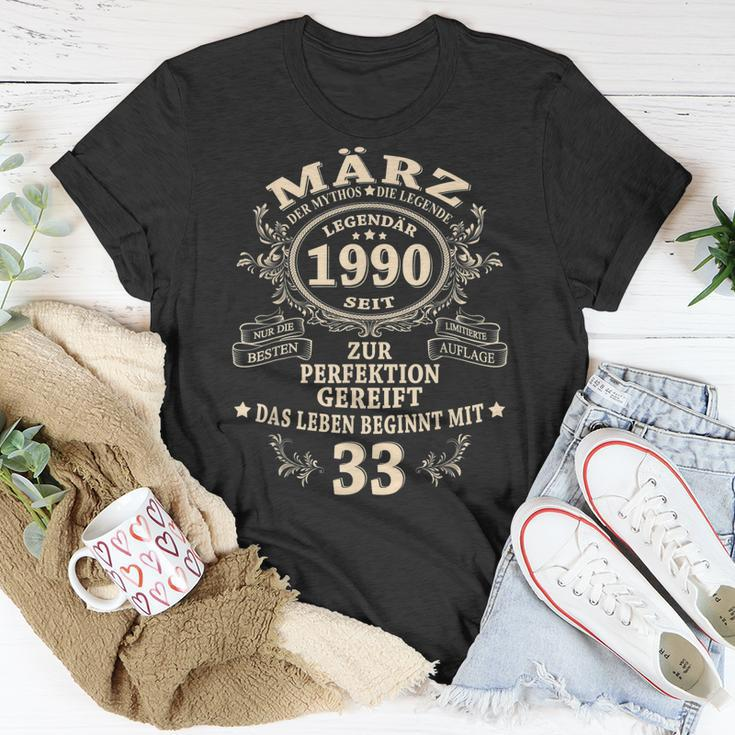 33 Geburtstag Geschenk Mann Mythos Legende März 1990 T-Shirt Lustige Geschenke