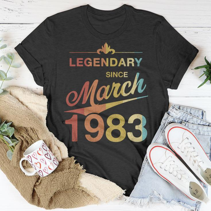 40 Geburtstag 40 Jahre Alt Legendär Seit März 1983 V4 T-Shirt Lustige Geschenke