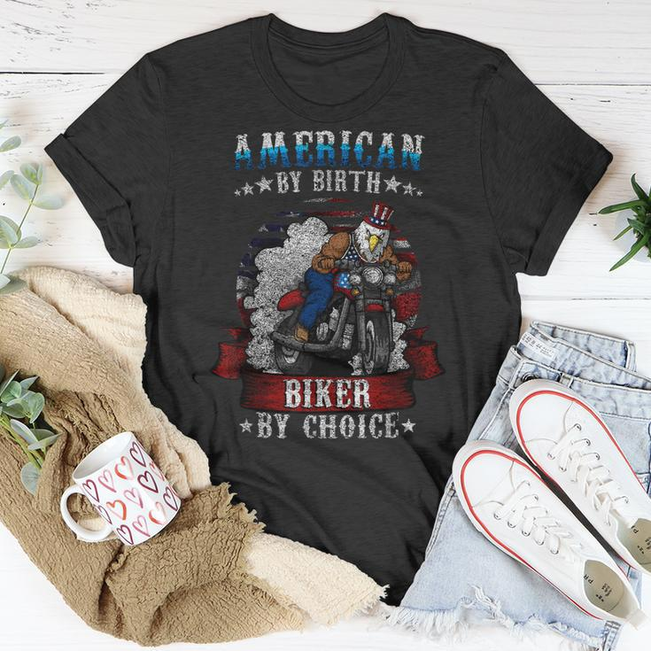 4Th Of July Bald Eagle Biker Motorcycle Uncle Sam Hat Gift Unisex T-Shirt Unique Gifts