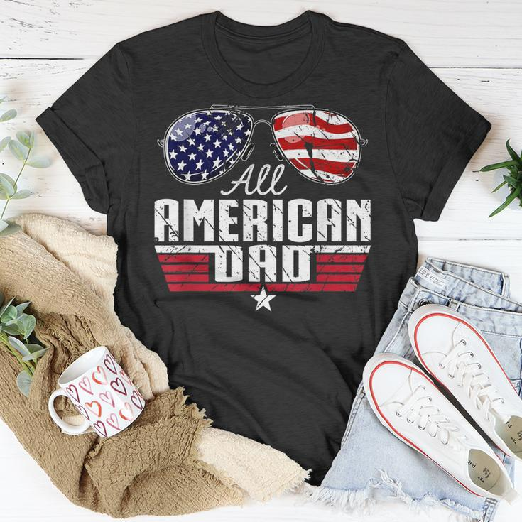 4Th Of July Family Matching All American Dad American Flag Unisex T-Shirt Unique Gifts