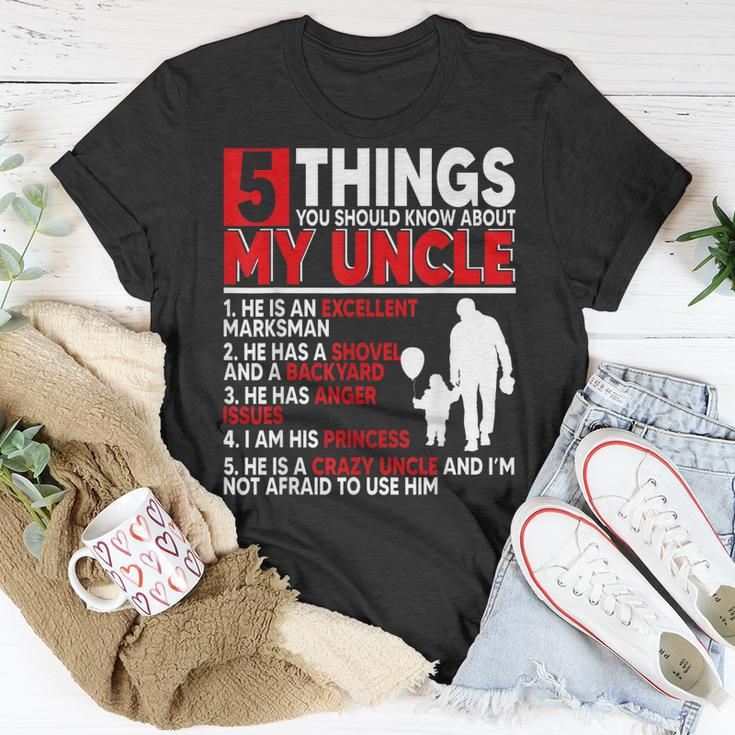 5 Things You Should Know About My Uncle Happy Fathers Day Unisex T-Shirt Unique Gifts