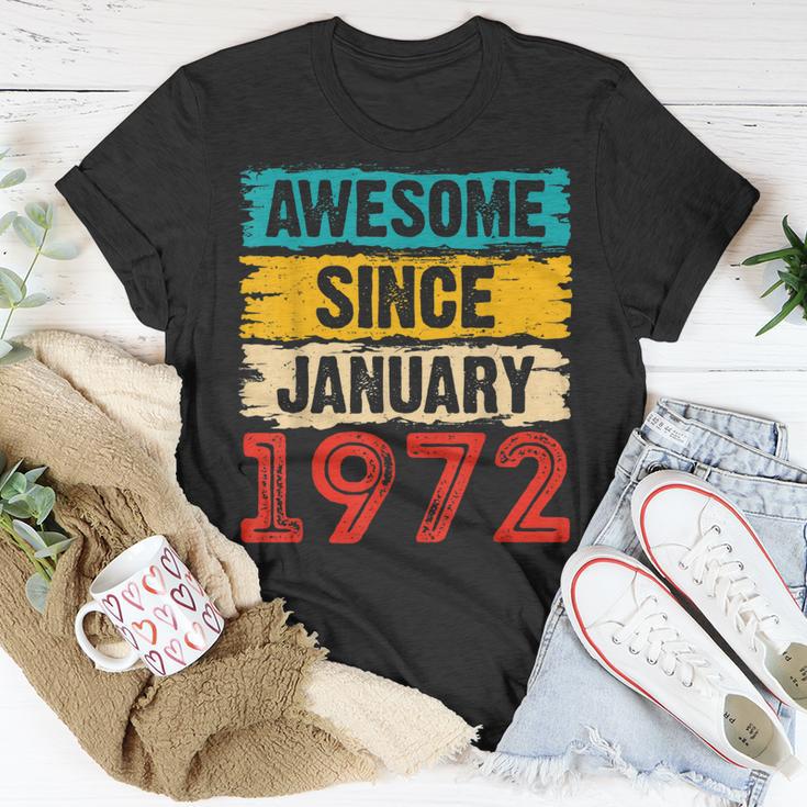 51 Year Old Awesome Since Januar 1972 51 Geburtstag Geschenke T-Shirt Lustige Geschenke