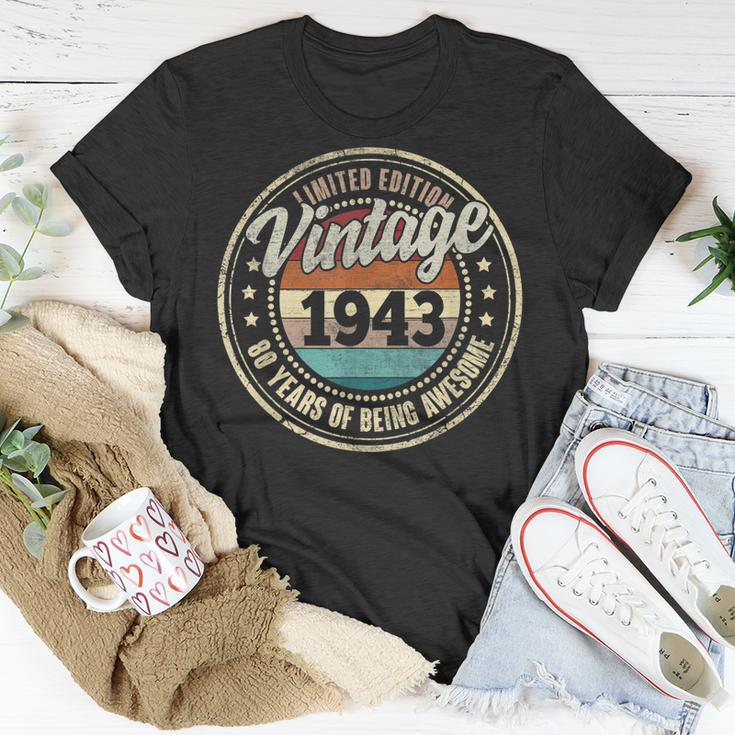 80 Year Old Vintage 1943 Limited Edition 80Th Birthday V4T-shirt Funny Gifts
