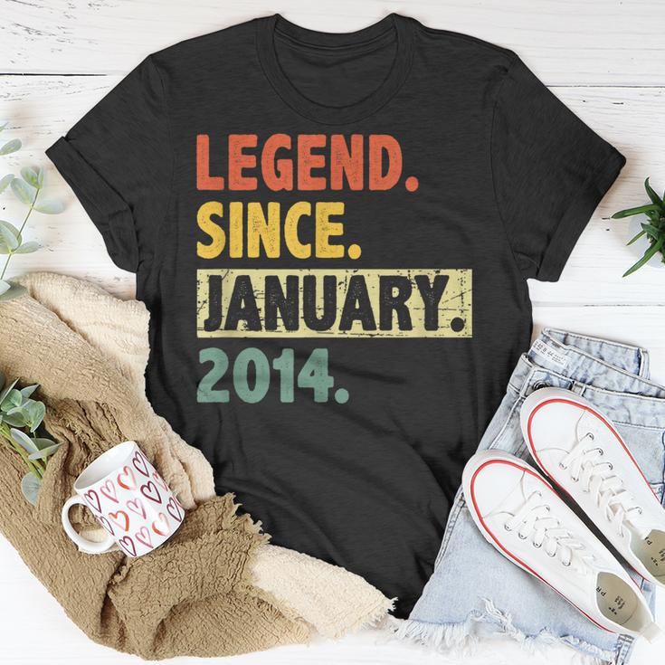 9 Geburtstag Legende Seit Januar 2014 9 Jahre Alt T-Shirt Lustige Geschenke