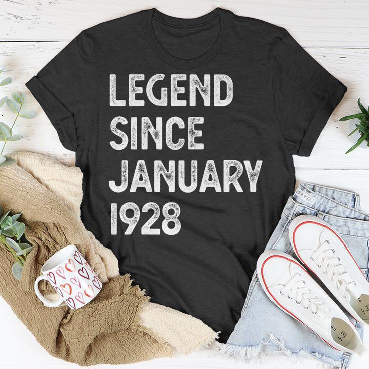 95 Geburtstag Männer Frauen Legende Seit Januar 1928 Langarm T-Shirt Lustige Geschenke