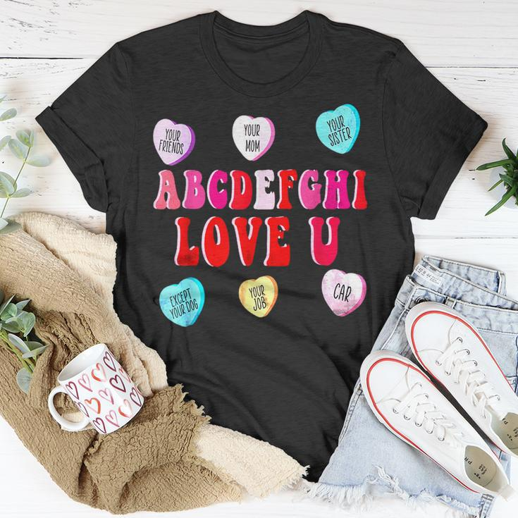 Alphabet I Love You Abcdefghi Love Holiday T-Shirt Funny Gifts