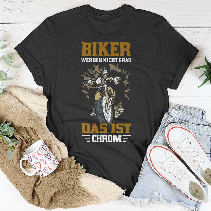 Ältere Motorradfahrer Biker Werden Nicht Grau Das Ist Chrom T-Shirt Lustige Geschenke