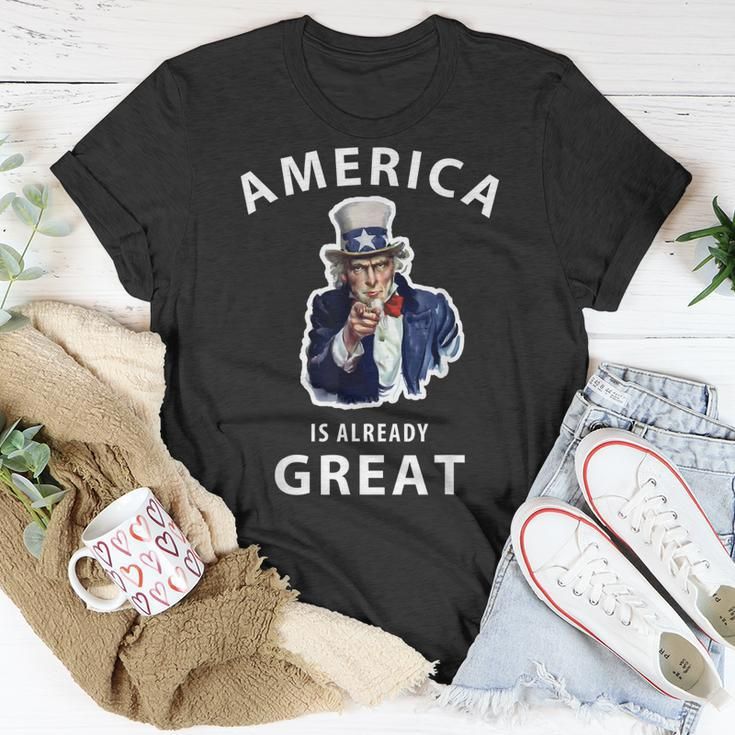 America Is Already Great Uncle Sam Unisex T-Shirt Unique Gifts