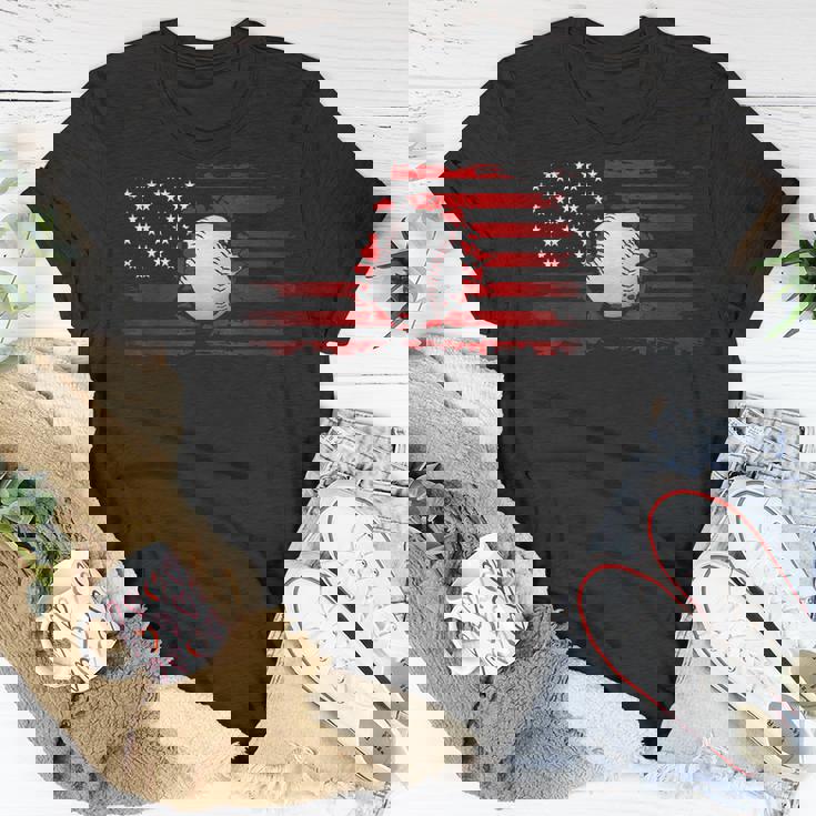 American Flag Baseball Apparel - Baseball Unisex T-Shirt Unique Gifts