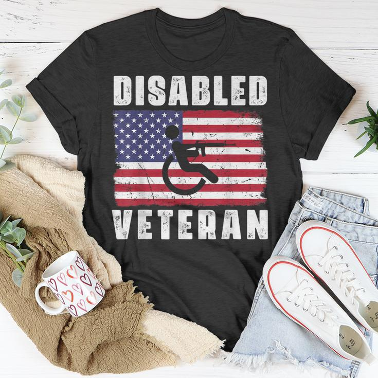 American Flag Retro Vintage Disabled Veteran Retro Vintage T-Shirt Funny Gifts