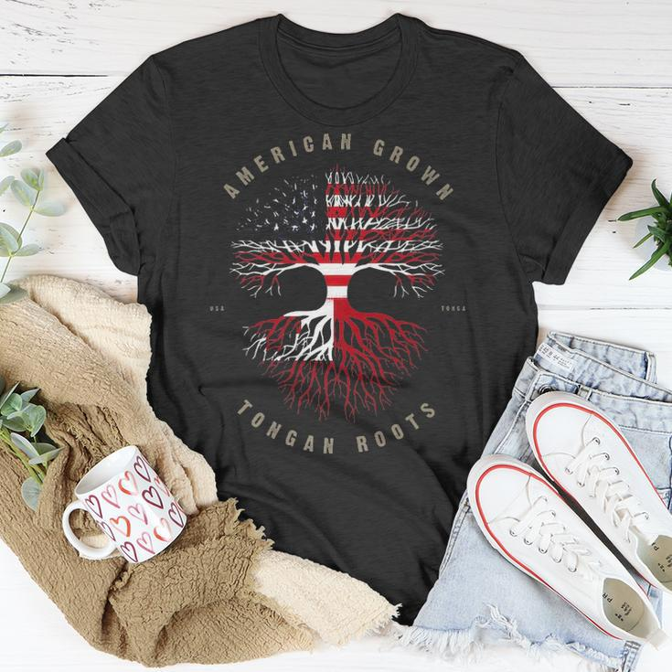 American Grown Tongan Roots Tonga Flag Unisex T-Shirt Funny Gifts