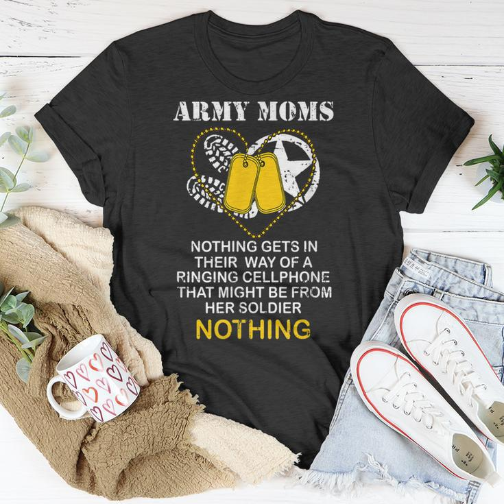 Army Moms Gift Dog Tag Camo Boots Military Mom Soldier Mom Unisex T-Shirt Unique Gifts