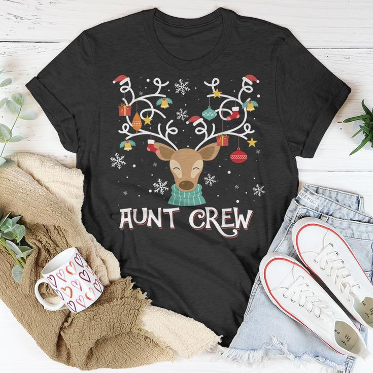 Aunt Crew Weihnachtsmann Hut Rentier Passender Pyjama T-Shirt Lustige Geschenke