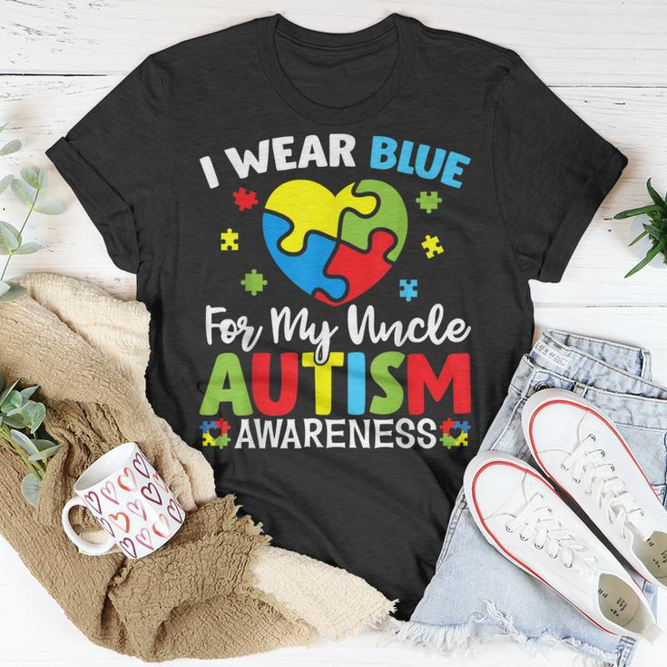 Autism Awareness Month Heart I Wear Blue For My Uncle Unisex T-Shirt Unique Gifts
