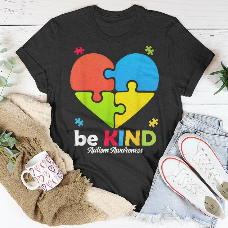 Autism Awareness- Be Kind Puzzle Heart Kindness Unisex T-Shirt Unique Gifts